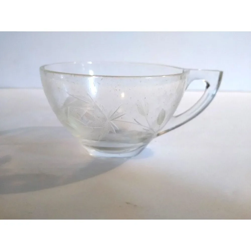 Indiana Glass Snowflake Smartset Snack Set Vintage Atomic Hinde & Daucn 1960s